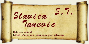 Slavica Tanević vizit kartica